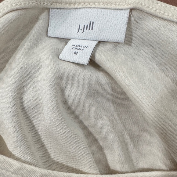 J Jill Cream Tie-Front Women's Lightweight Blouse - Picture 4 of 4